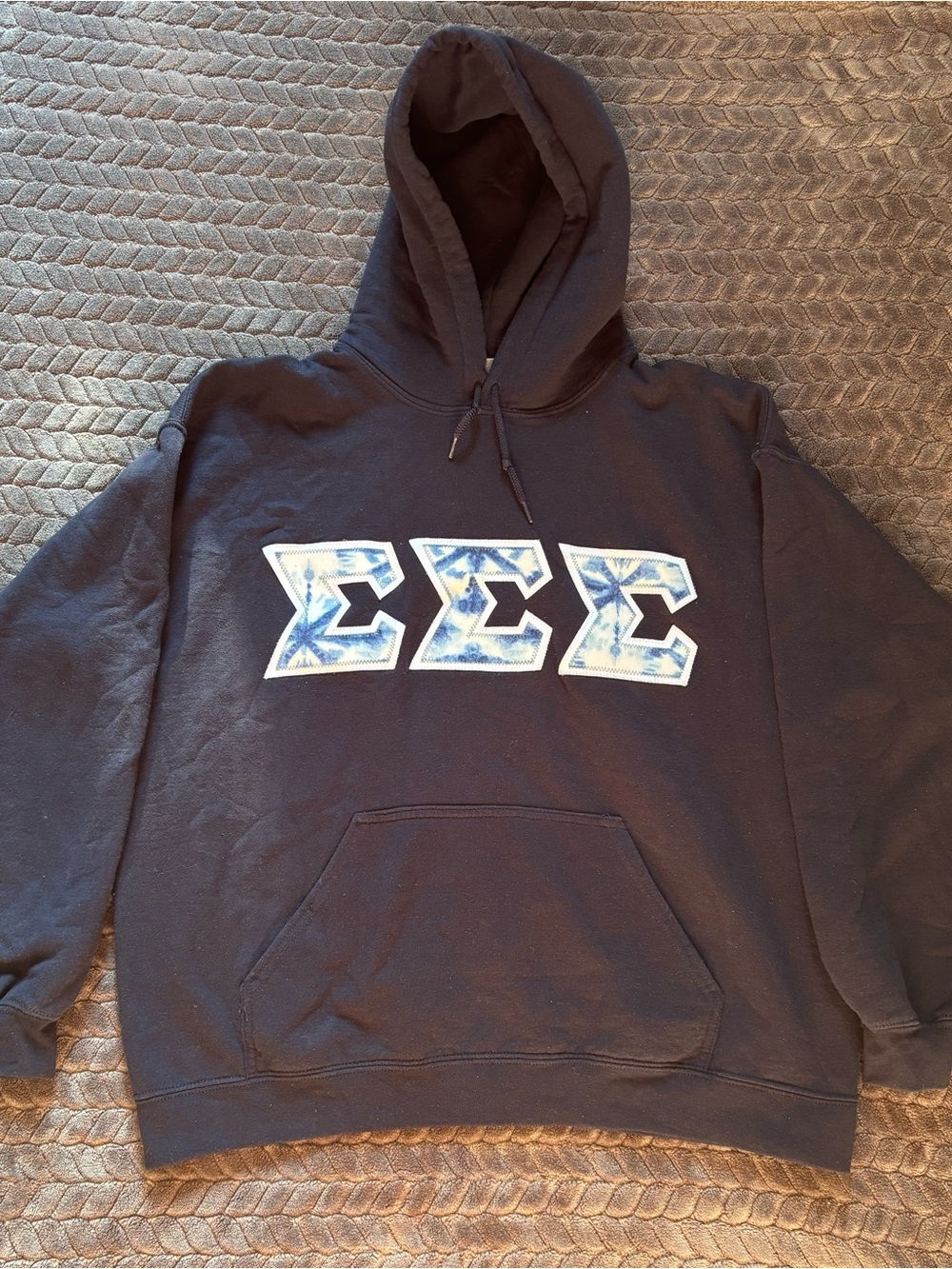 Women’s Navy Hoodie with Blue & White Sigma Sigma Sigma Letter Design